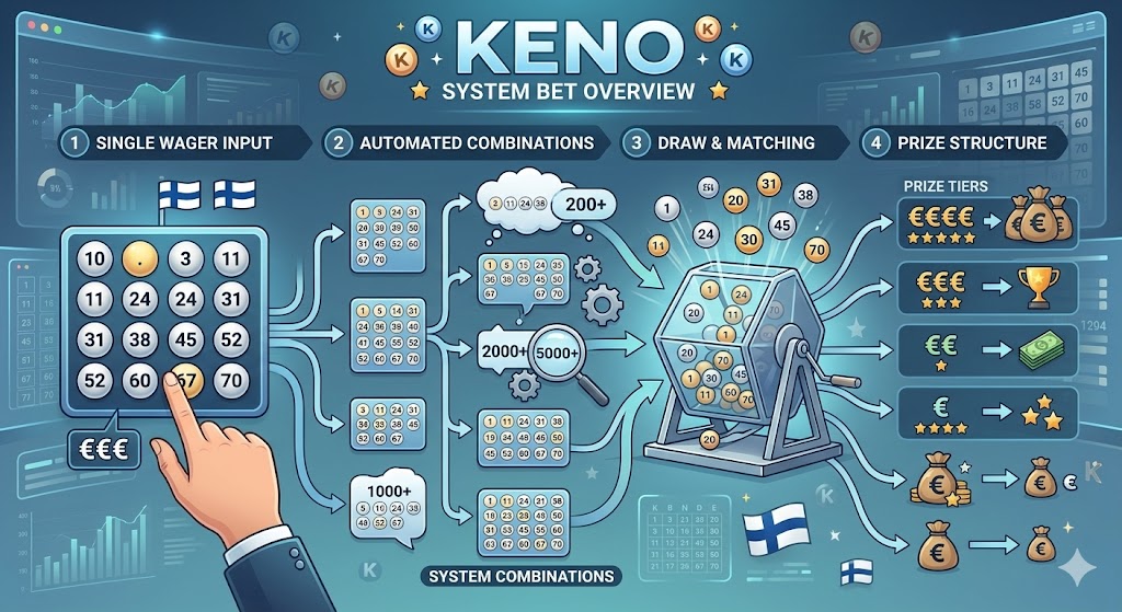 Keno järjestelmä voittotaulukko